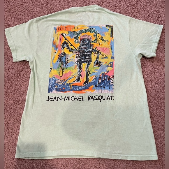 JEAN-MICHEL BASQUIAT Green Graphic Short Sleeve Shirt - Picture 2 of 8